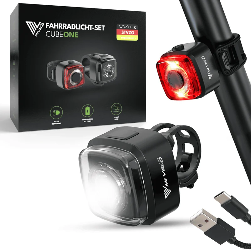 Fahrradlicht Set 30 LUX „CUBE ONE“