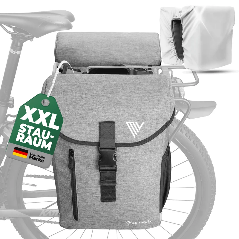 Fahrrad Doppeltasche aus recyceltem Material 36L "DUPLEX"