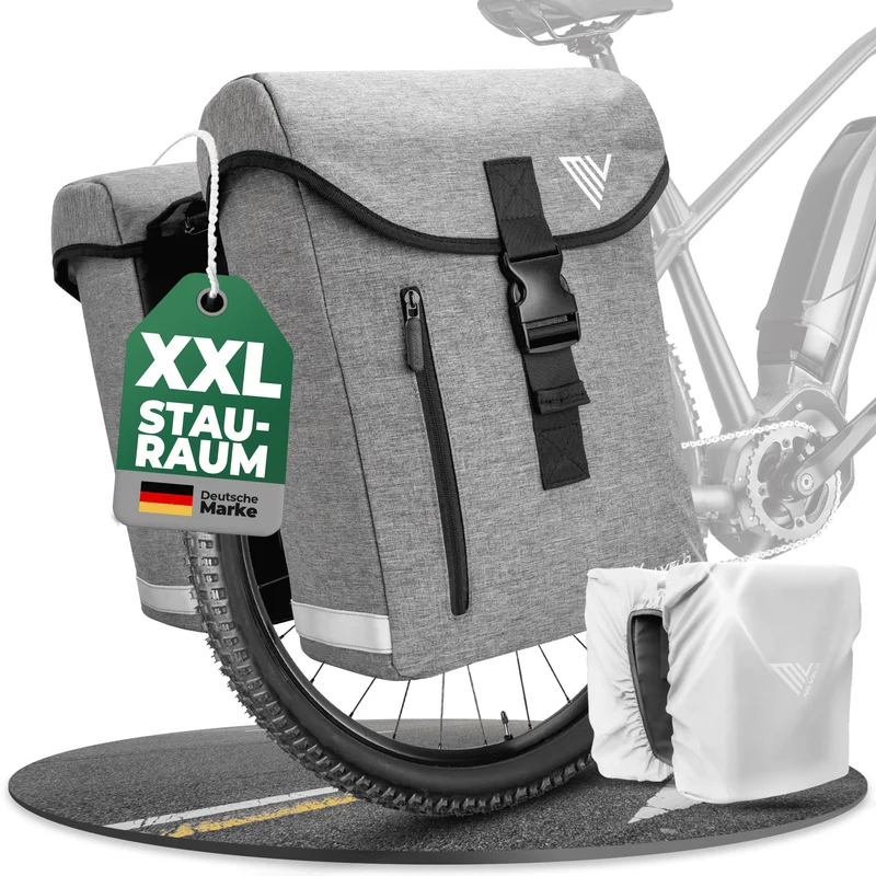 Fahrrad Doppeltasche aus recyceltem Material 36L "DUPLEX"