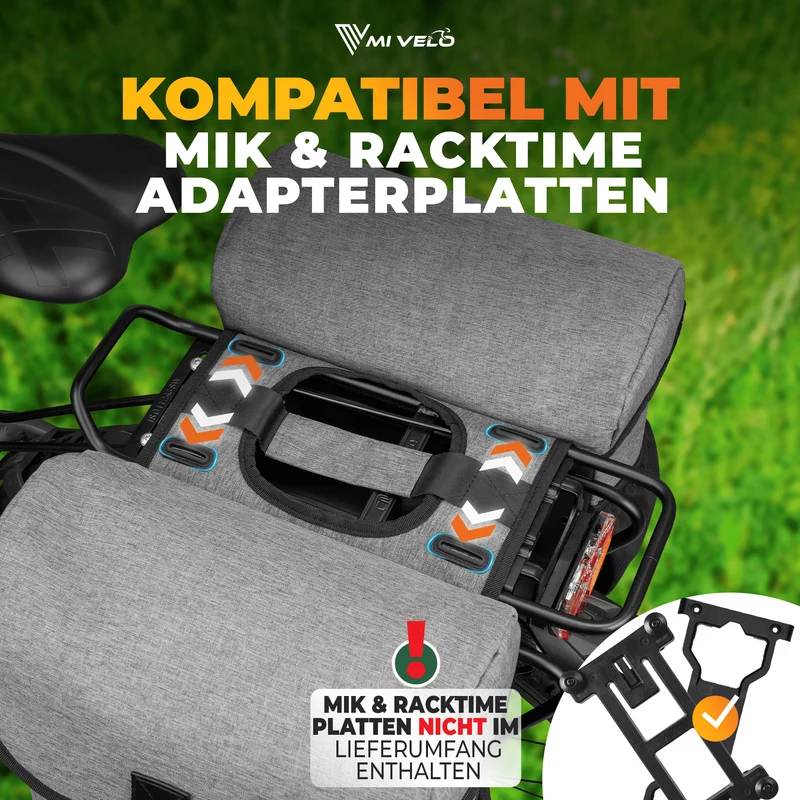 Fahrrad Doppeltasche aus recyceltem Material 36L "DUPLEX"