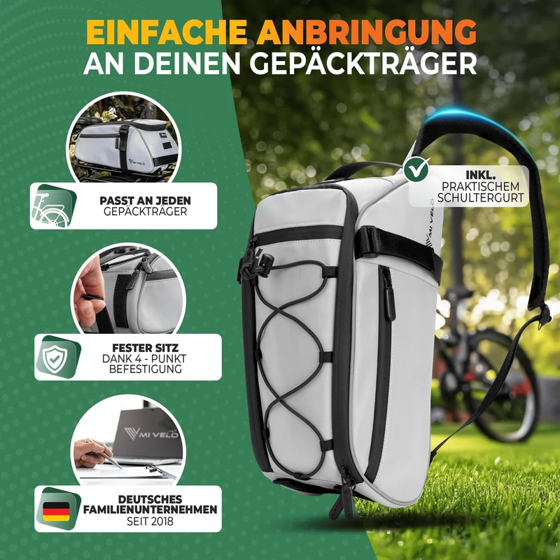 3in1 Gepäckträgertasche reflektierend 9L „NEO“