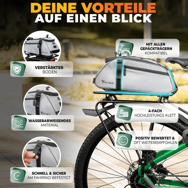 3in1 Gepäckträgertasche reflektierend 9L „NEO“