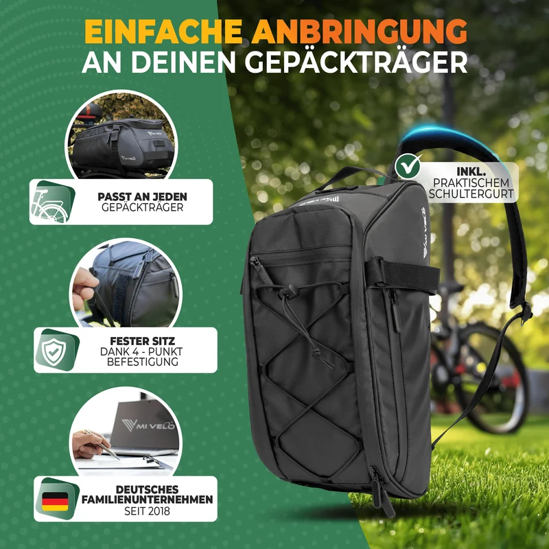 3in1 Gepäckträgertasche reflektierend 9L „NEO“