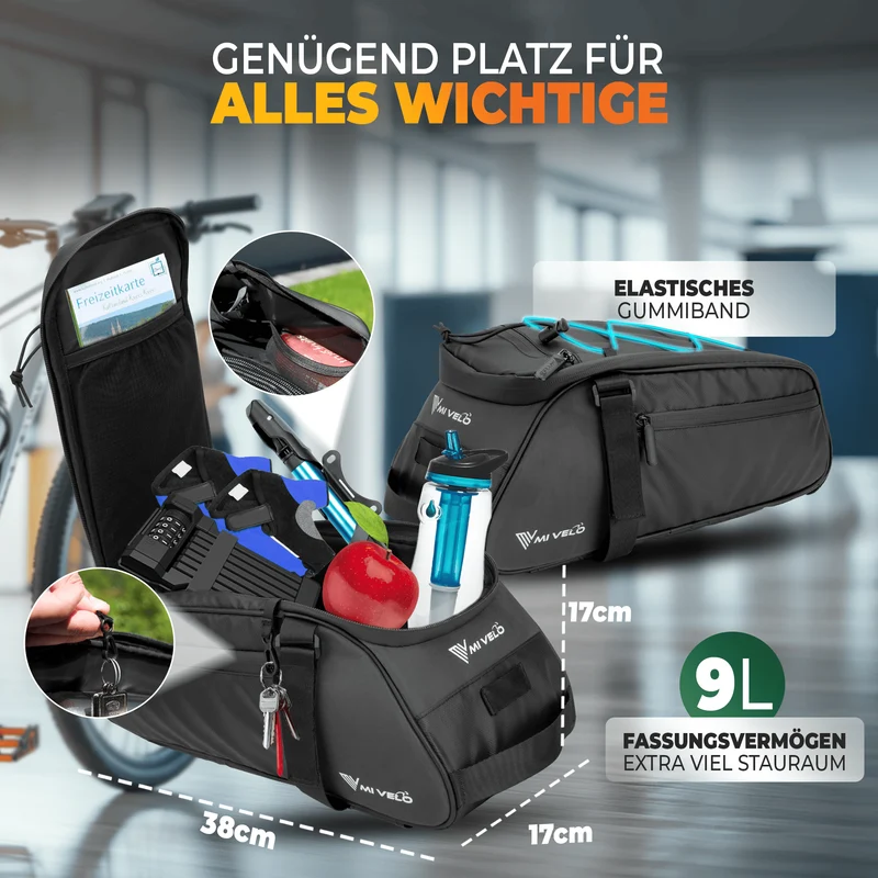 3in1 Gepäckträgertasche reflektierend 9L „NEO“
