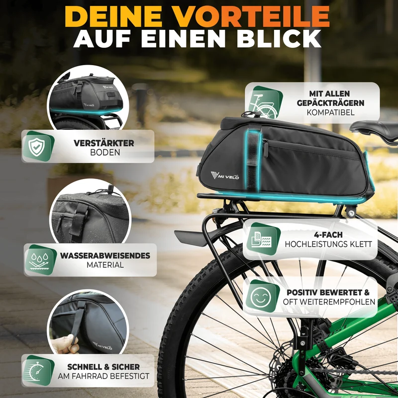 3in1 Gepäckträgertasche reflektierend 9L „NEO“