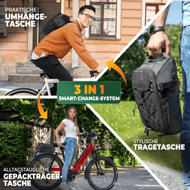 3in1 Gepäckträgertasche reflektierend 9L „NEO“