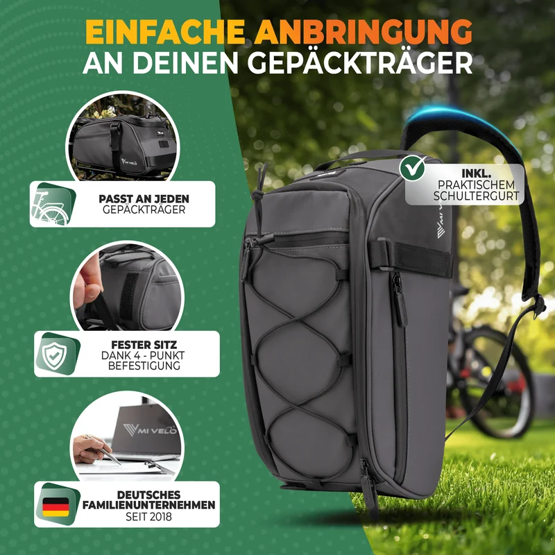 3in1 Gepäckträgertasche reflektierend 9L „NEO“