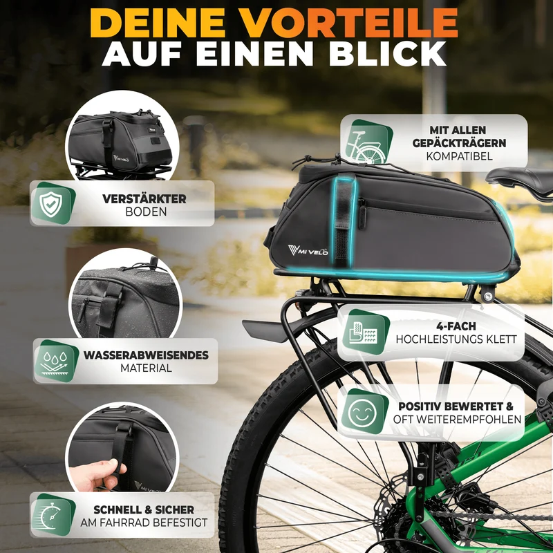 3in1 Gepäckträgertasche reflektierend 9L „NEO“