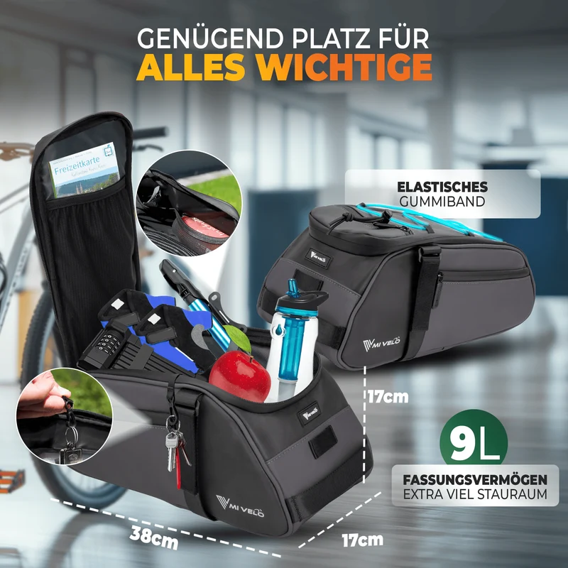 3in1 Gepäckträgertasche reflektierend 9L „NEO“