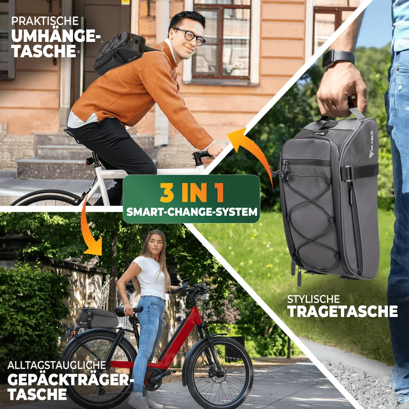 3in1 Gepäckträgertasche reflektierend 9L „NEO“