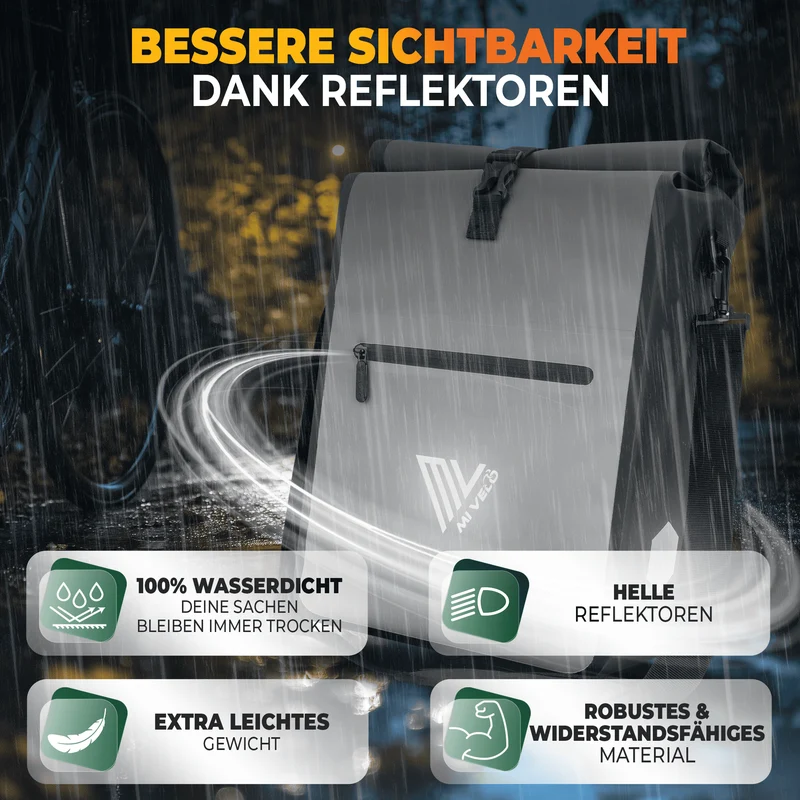2in1 Fahrradtasche für Gepäckträger 25L „MAX“