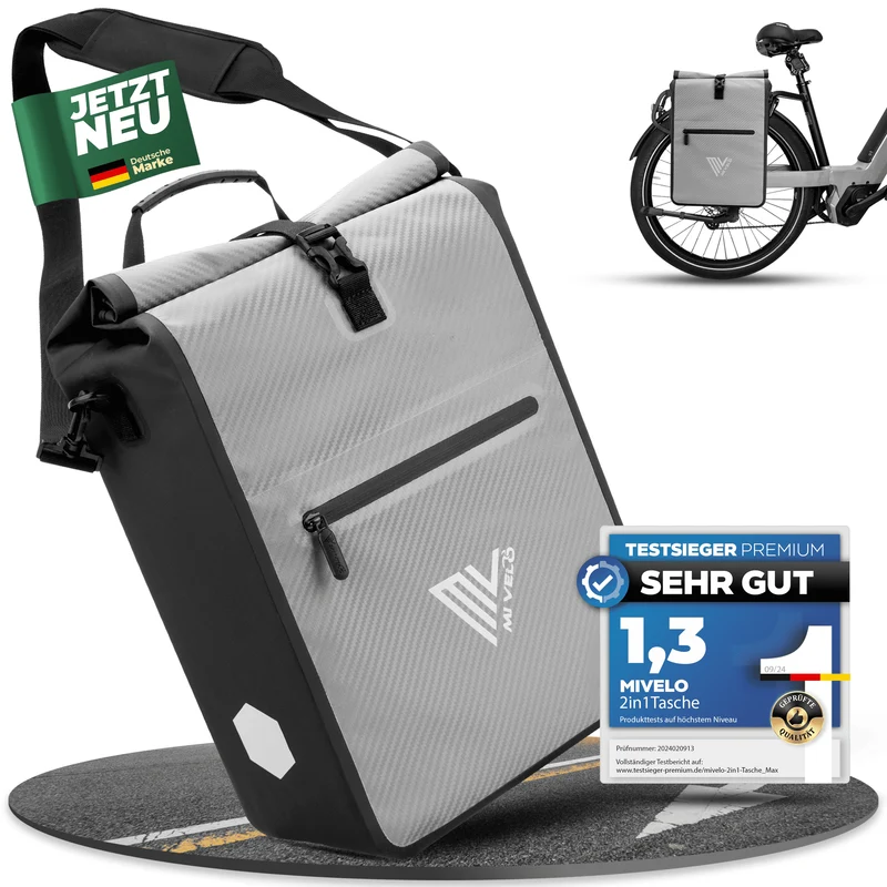 2in1 Fahrradtasche für Gepäckträger 25L „MAX“