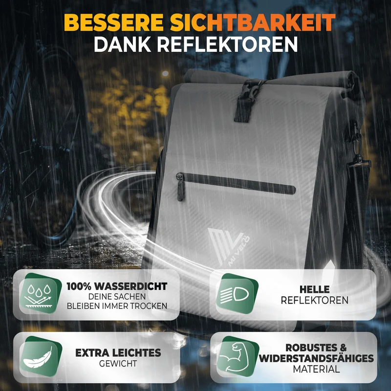 2in1 Fahrradtasche für Gepäckträger 25L „MAX“