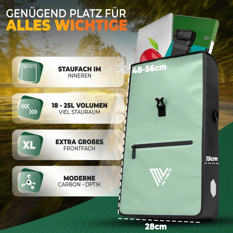 2in1 Fahrradtasche für Gepäckträger 25L „MAX“