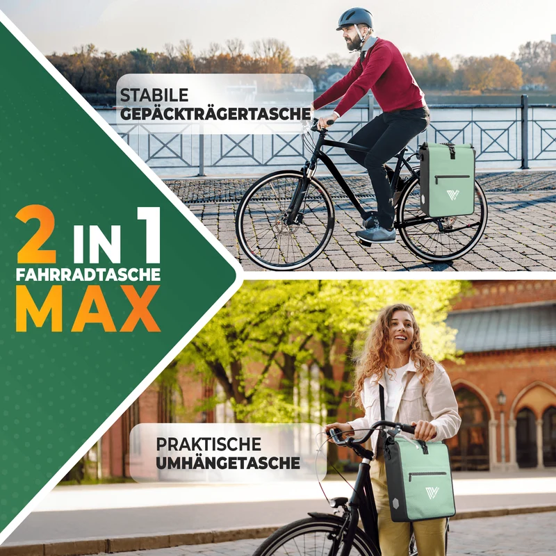 2in1 Fahrradtasche für Gepäckträger 25L „MAX“