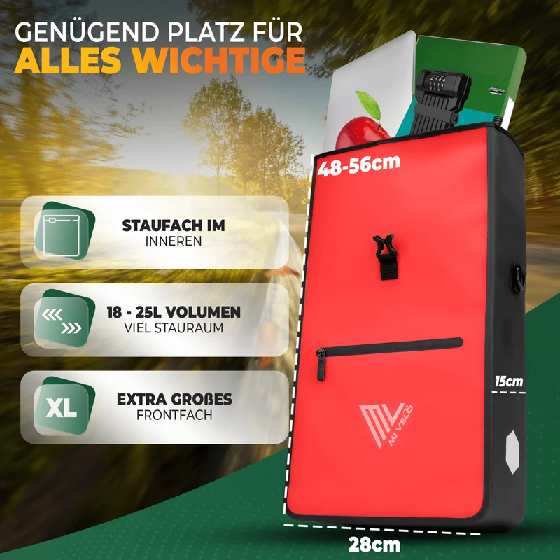2in1 Fahrradtasche für Gepäckträger 25L „MAX“