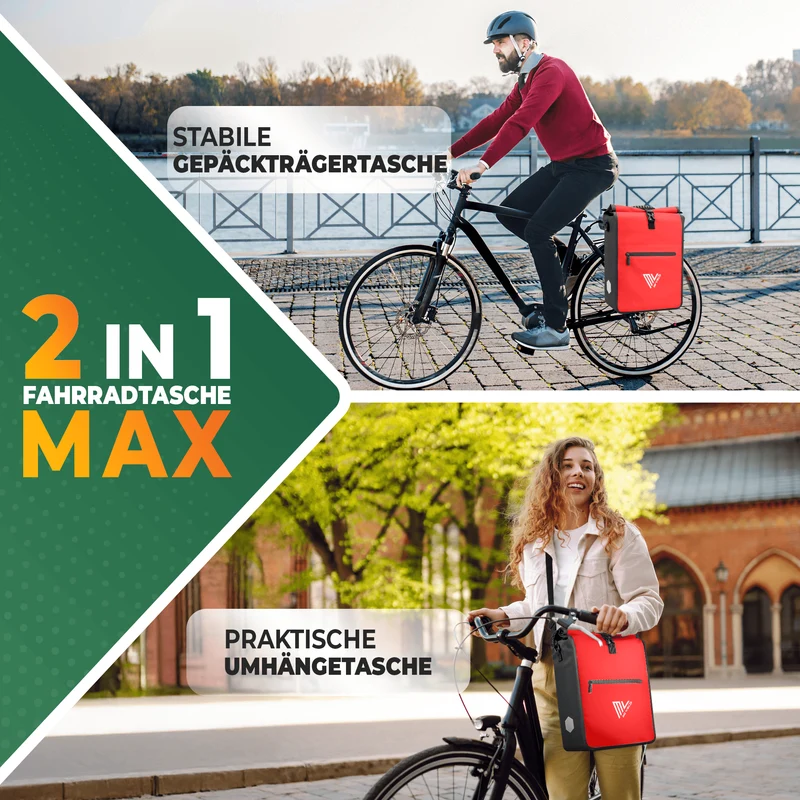 2in1 Fahrradtasche für Gepäckträger 25L „MAX“