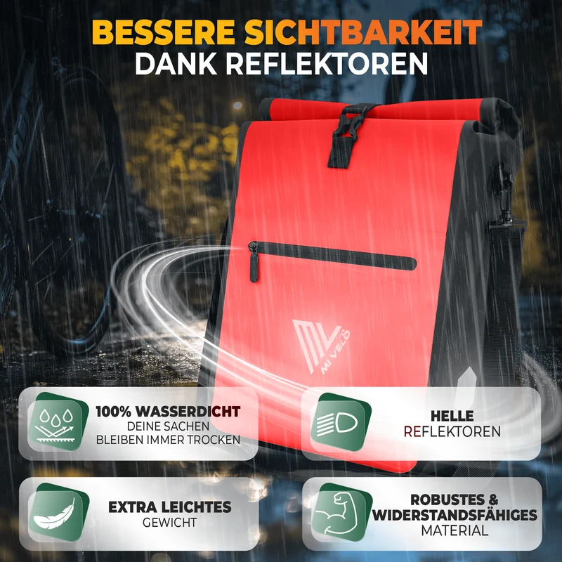 2in1 Fahrradtasche für Gepäckträger 25L „MAX“