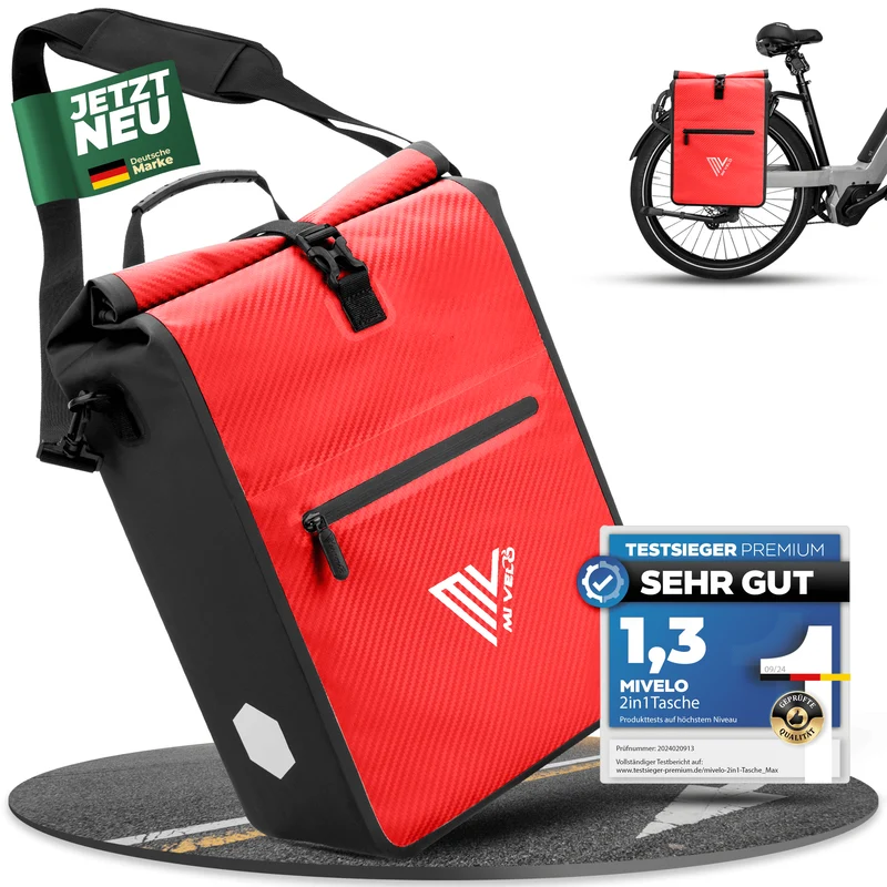 2in1 Fahrradtasche für Gepäckträger 25L „MAX“