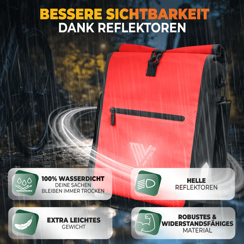2in1 Fahrradtasche für Gepäckträger 25L „MAX“