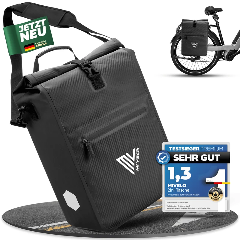 2in1 Fahrradtasche für Gepäckträger 25L „MAX“