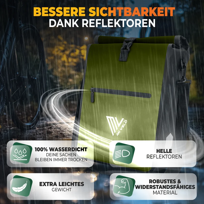2in1 Fahrradtasche für Gepäckträger 25L „MAX“