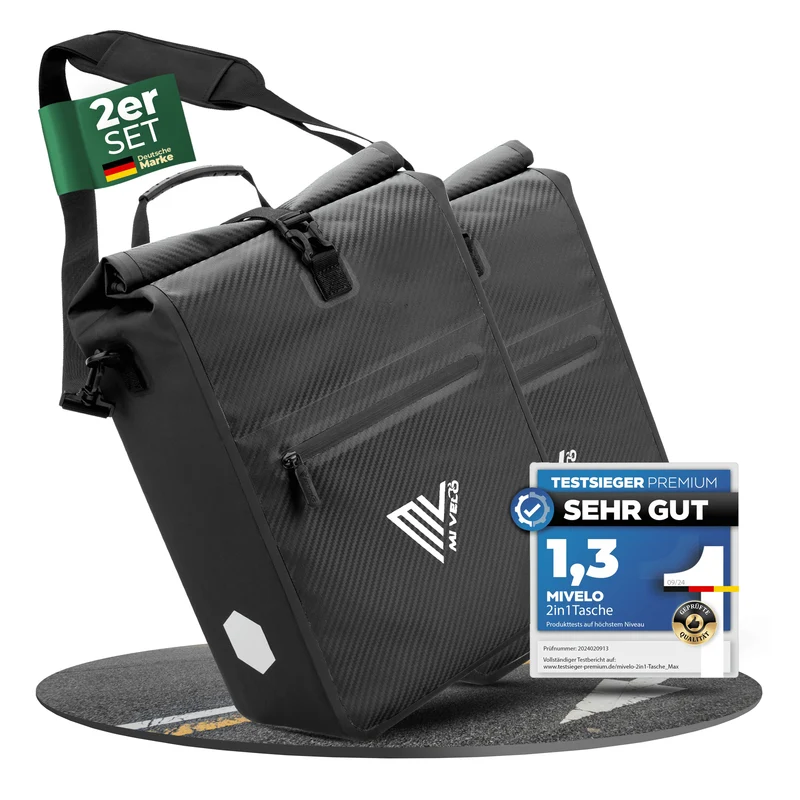 2in1 Fahrradtasche für Gepäckträger 25L „MAX“