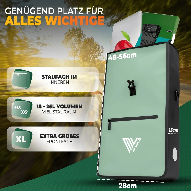 2in1 Fahrradtasche für Gepäckträger 25L „MAX“