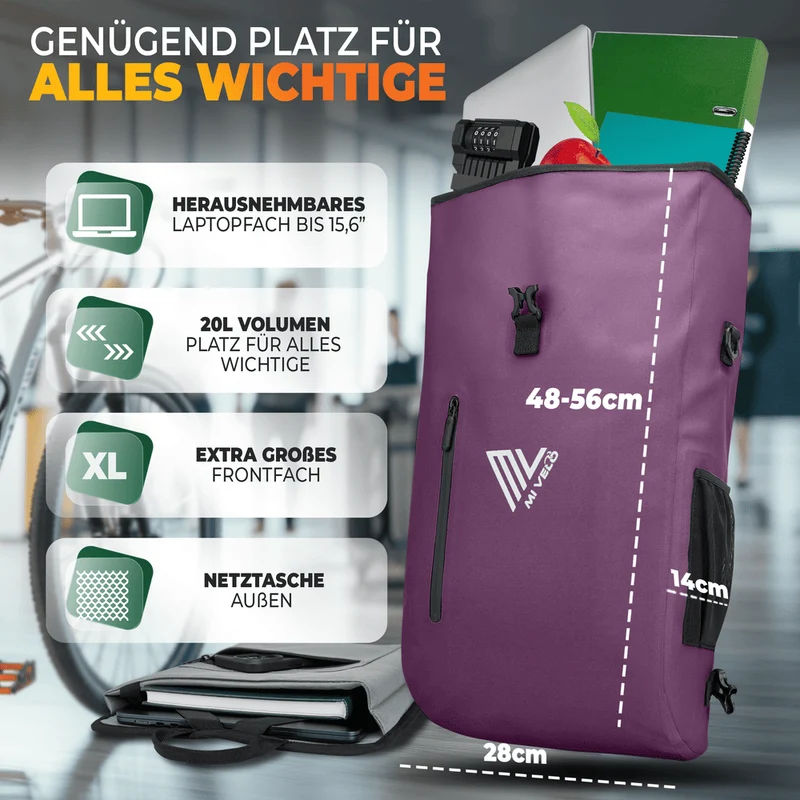 3 in 1 Fahrradtasche Rucksack 20L + Kühltasche 15L "Spar-Bundle"