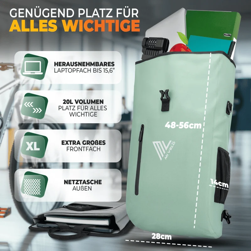 3 in 1 Fahrradtasche Rucksack 20L + Kühltasche 15L "Spar-Bundle"