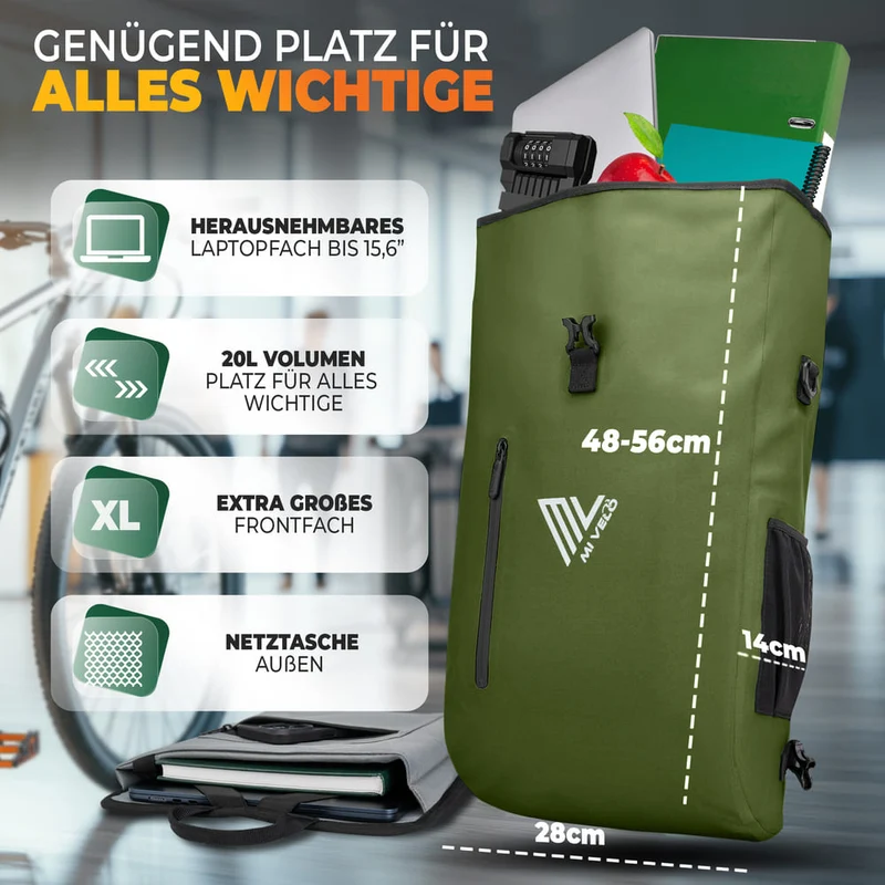 3 in 1 Fahrradtasche Rucksack 20L + Kühltasche 15L "Spar-Bundle"