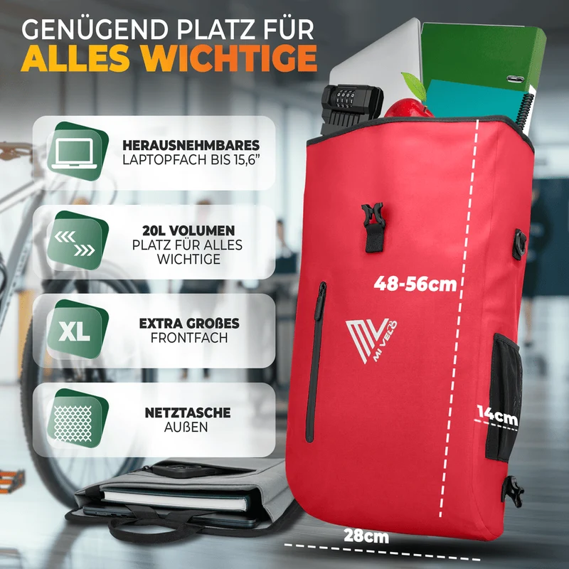 3 in 1 Fahrradtasche Rucksack 20L + Kühltasche 15L "Spar-Bundle"