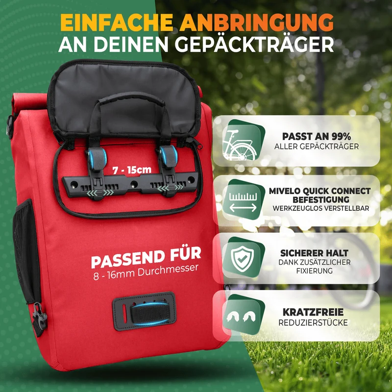 3 in 1 Fahrradtasche Rucksack 20L + Kühltasche 15L "Spar-Bundle"
