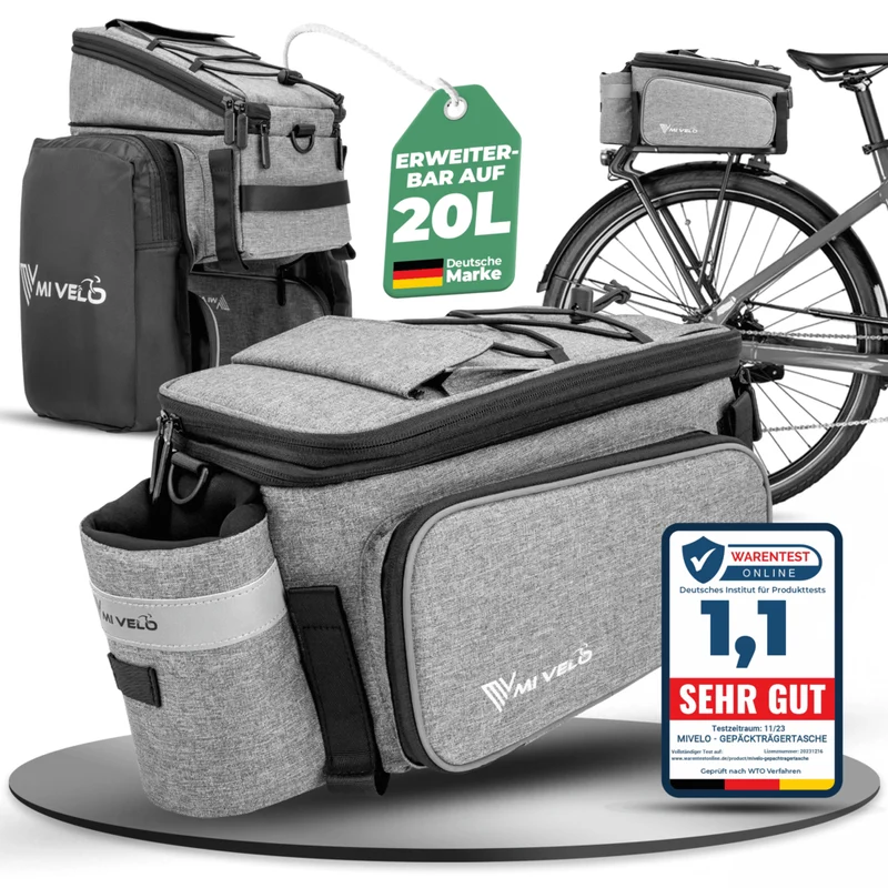 Gepäckträgertasche mit erweiterbarem Volumen 10-20L „FELIX“
