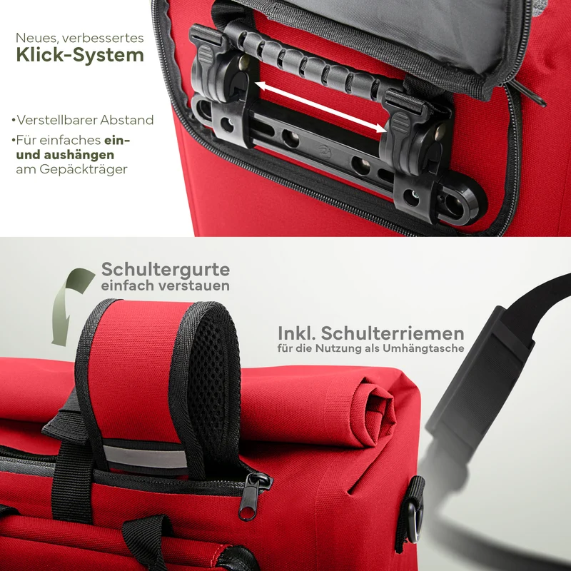 Fahrradtasche mit Rucksackfunktion 25L „MAGNUM“