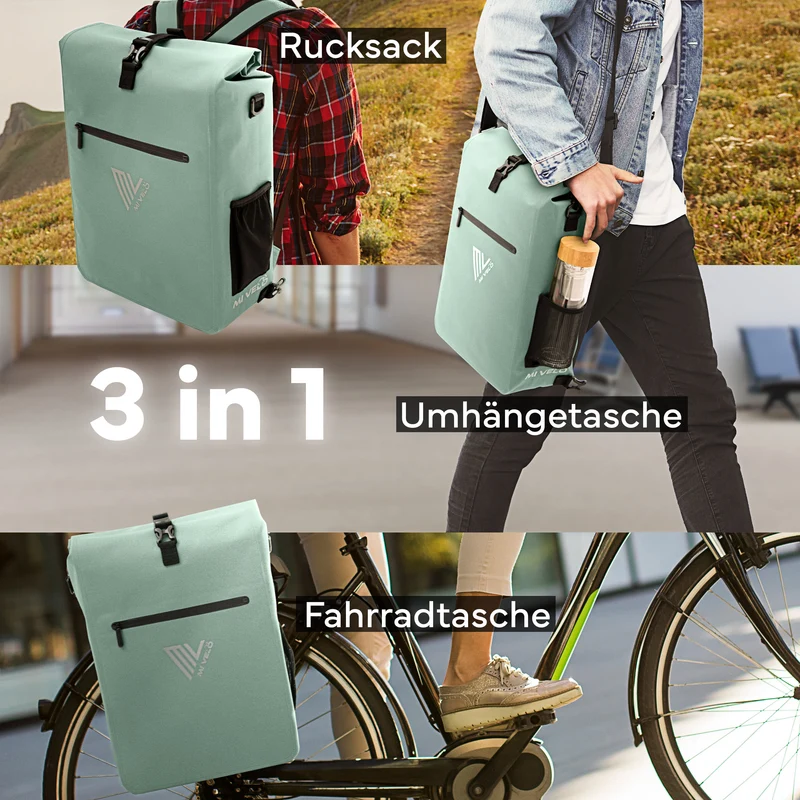 Fahrradtasche mit Rucksackfunktion 25L „MAGNUM“