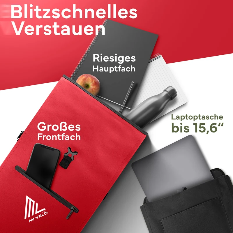 Fahrradtasche mit Rucksackfunktion 25L „MAGNUM“