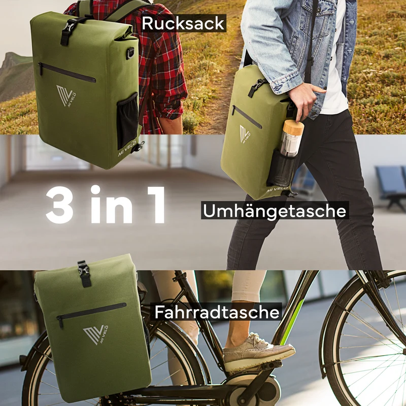 Fahrradtasche mit Rucksackfunktion 25L „MAGNUM“