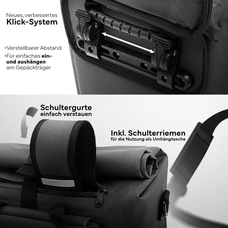 Fahrradtasche mit Rucksackfunktion 25L „MAGNUM“