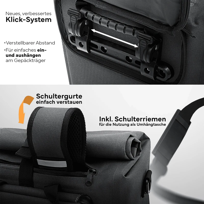 Fahrradtasche mit Rucksackfunktion 25L „MAGNUM“