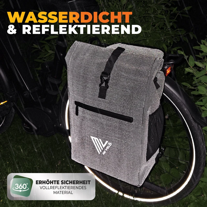 Fahrradtasche mit Rucksackfunktion 25L „MAGNUM“