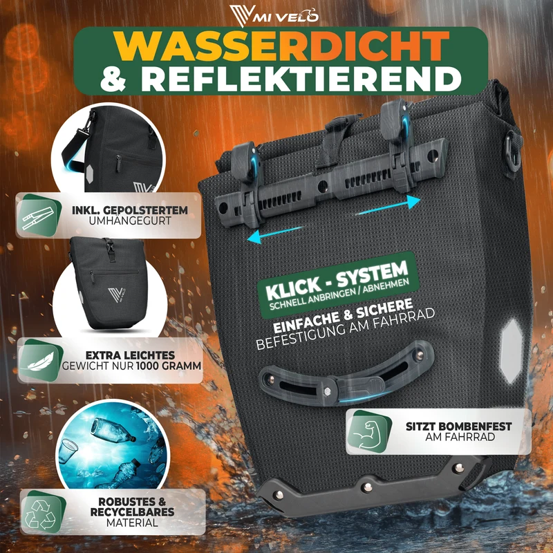 2in1 Fahrradtasche für Gepäckträger „CAPAX“ 25L