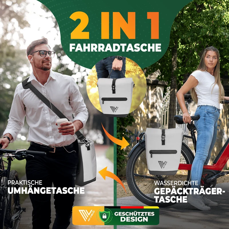 2in1 Fahrradtasche für Gepäckträger „CAPAX“ 25L