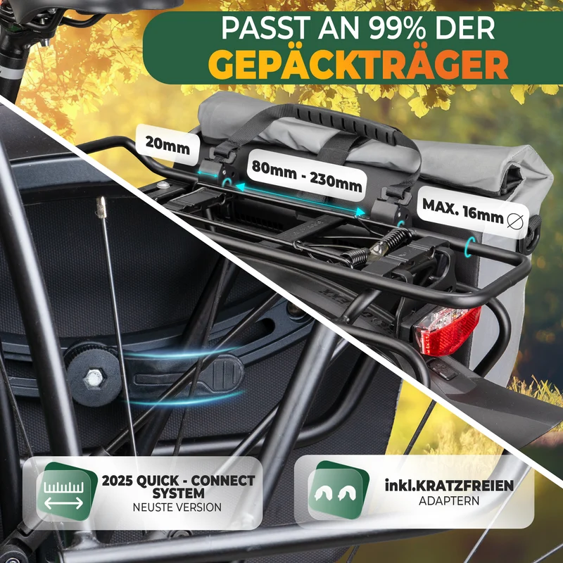 2in1 Fahrradtasche für Gepäckträger „CAPAX“ 25L