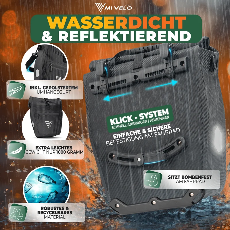 2in1 Fahrradtasche für Gepäckträger „CAPAX“ 25L