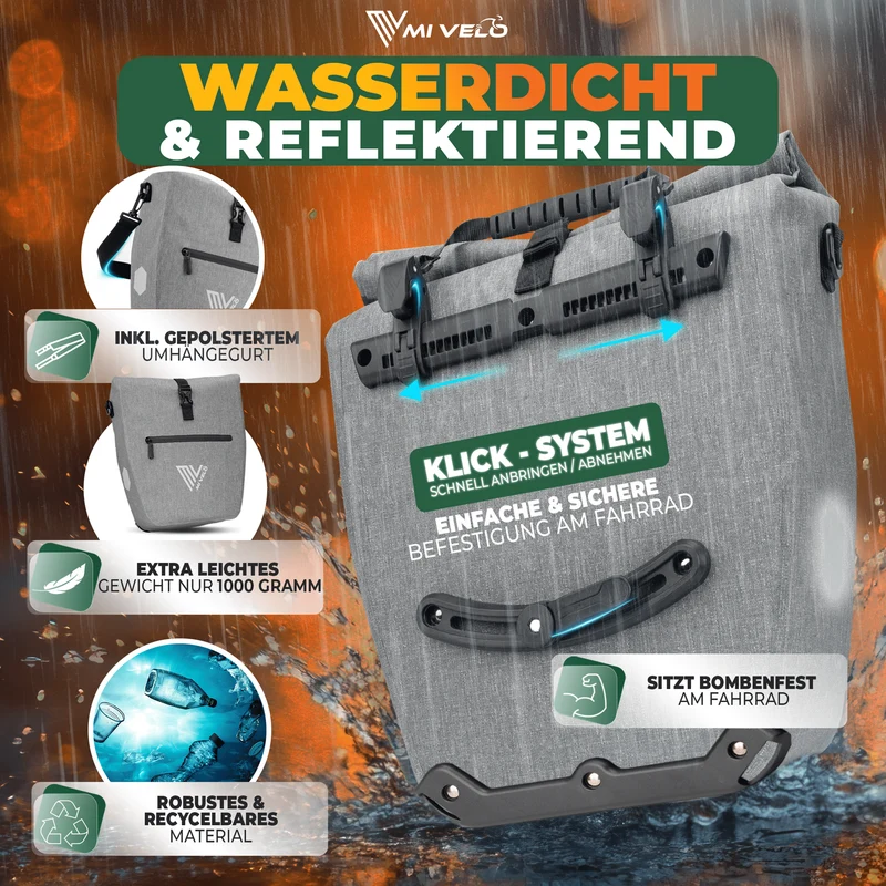 2in1 Fahrradtasche für Gepäckträger „CAPAX“ 25L