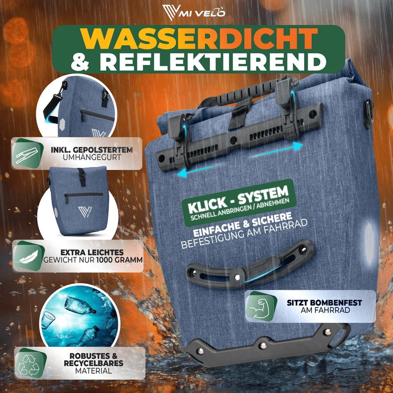 2in1 Fahrradtasche für Gepäckträger „CAPAX“ 25L