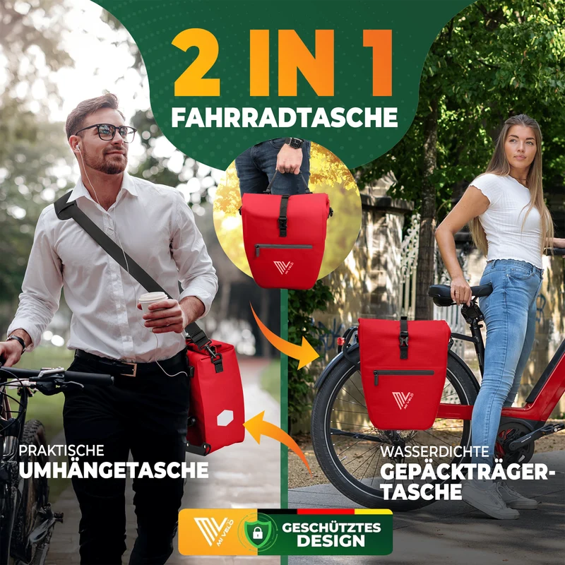 2in1 Fahrradtasche für Gepäckträger „CAPAX“ 25L