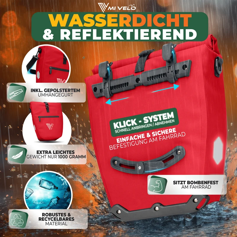 2in1 Fahrradtasche für Gepäckträger „CAPAX“ 25L