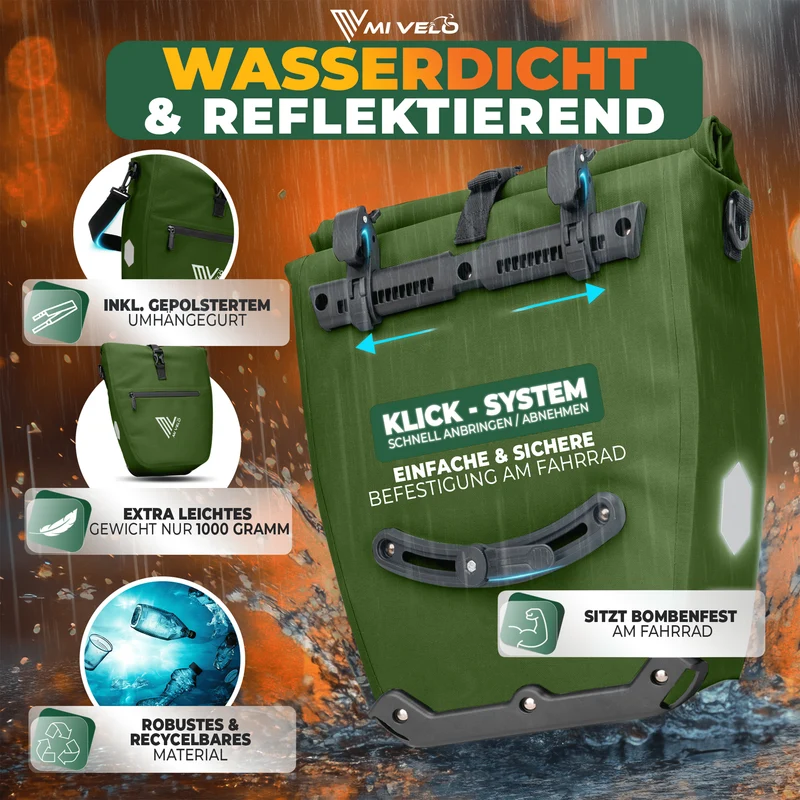 2in1 Fahrradtasche für Gepäckträger „CAPAX“ 25L